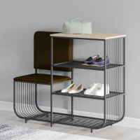 Shoe shelf HOBEL WMX-SH-666 METAL BLACK BROWN L (1)