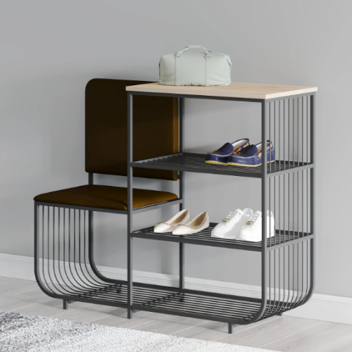 Shoe shelf HOBEL WMX-SH-666 METAL BLACK BROWN L (1)
