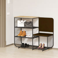 Shoe shelf HOBEL WMX-SH-666 METAL BLACK BROWN R (1)